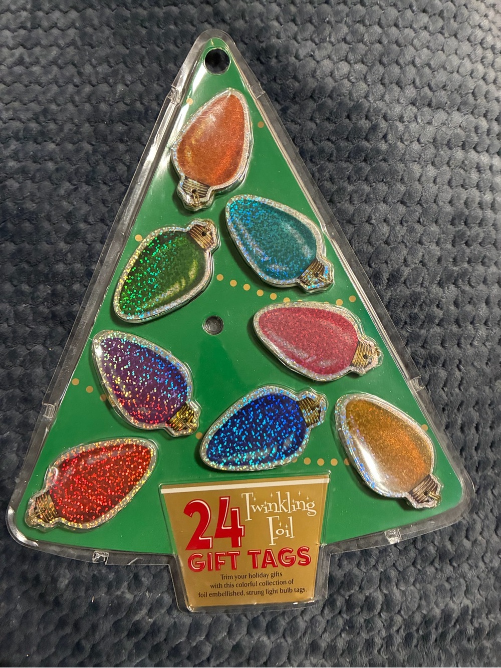 Twinkling Foil Light Bulb Gift Tags - Multi-Color Set